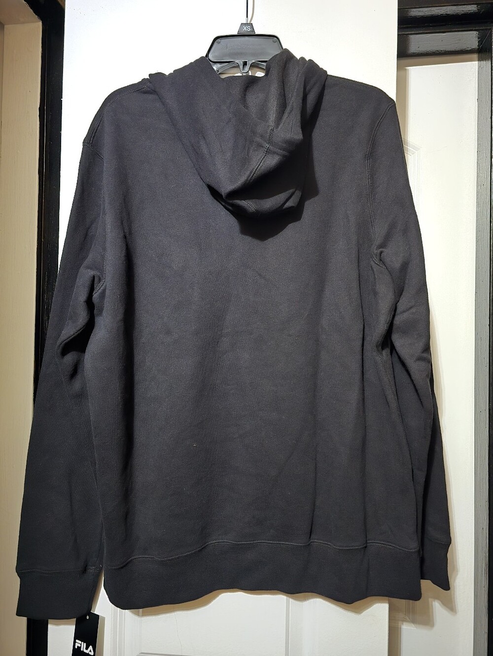 Fila Men's Black Full-Zip Up Hooded Sweatshirt w Small Embroidered Logo - Medium - Picture 9 of 9